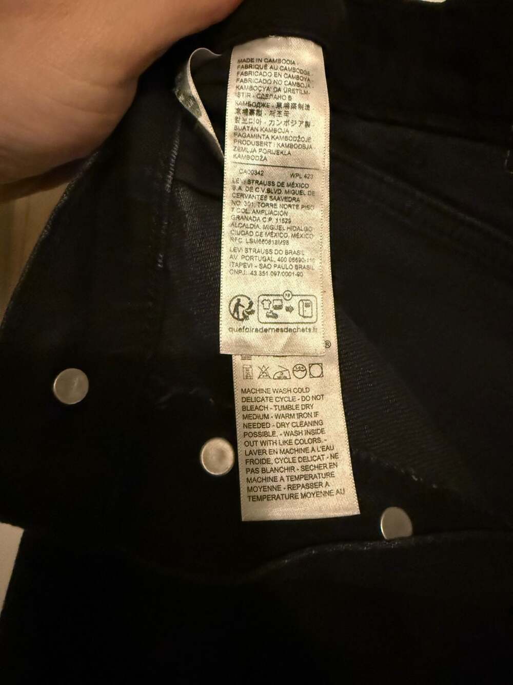 Levi’s Premium Wedgie Bootcut Piping Jeans Black White Trim W30 L30 JoJo Embroid - Picture 8 of 12